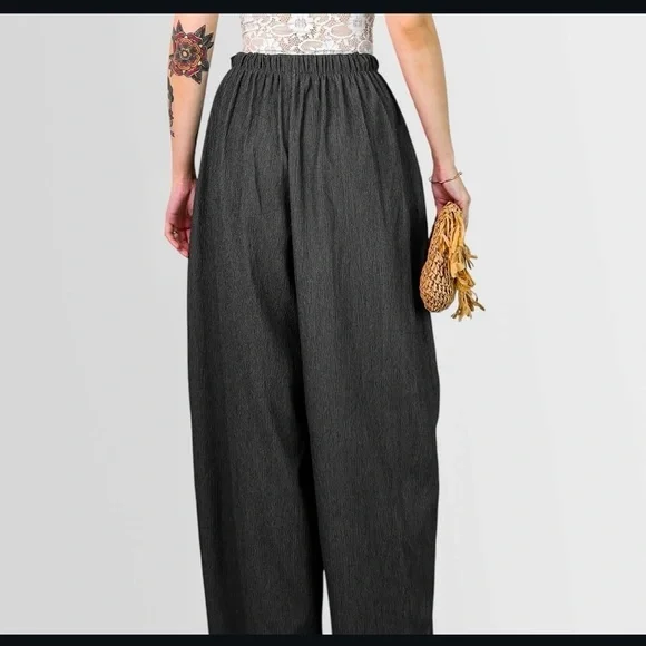 ZARA Women’s brown/grayish Texture  Wide Trouser Size Medium - Picture 8 of 15